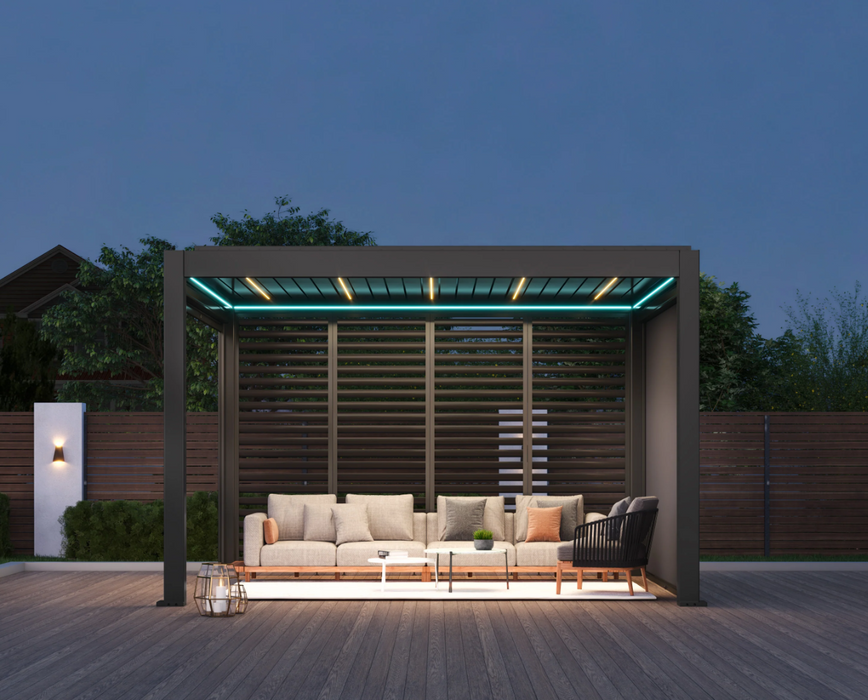 OceanusMax Ultra  – Die Premium-Pergola für höchste Ansprüche mit  RGB-Beleuchtung