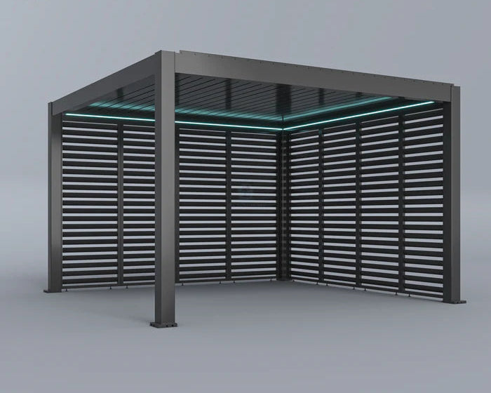 Oceanus Pergola Seitenelement – Schiebbare Lamellenwand aus Aluminium