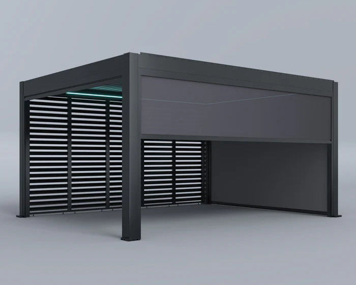 Oceanus Pergola Seitenelement – Schiebbare Lamellenwand aus Aluminium