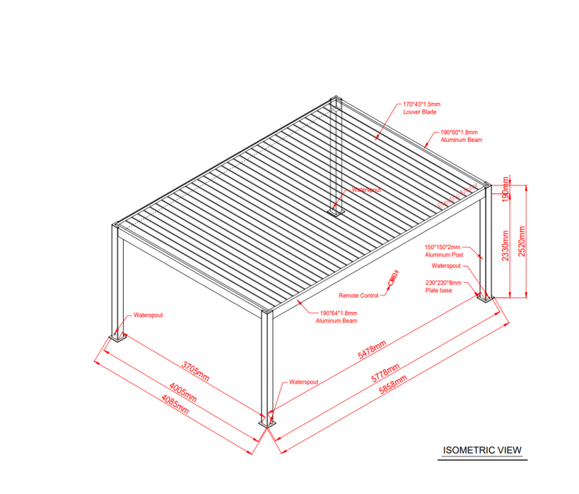 OceanusMax Ultra  – Die Premium-Pergola für höchste Ansprüche mit  RGB-Beleuchtung