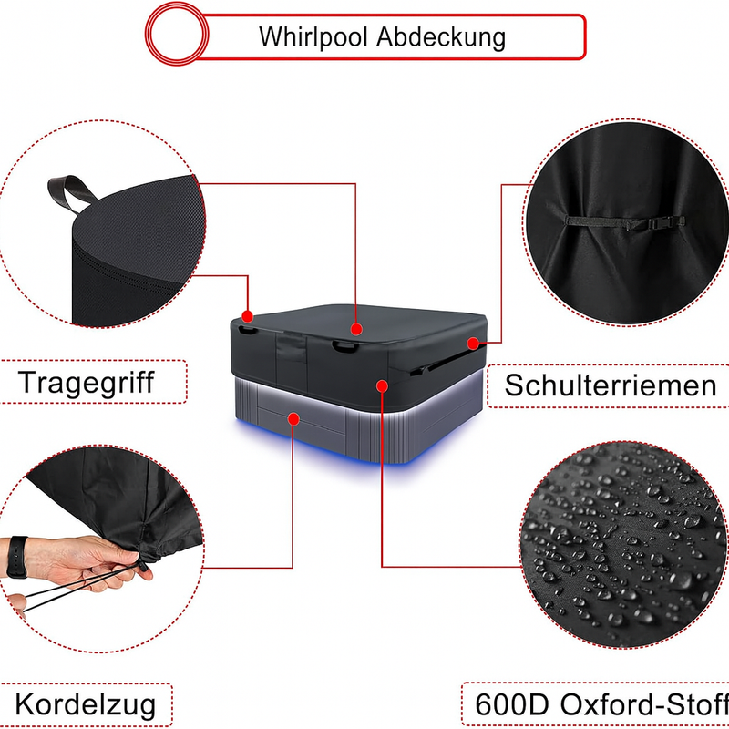 Poolking® Whirlpool Abdeckung  – Softcover-Abdeckung