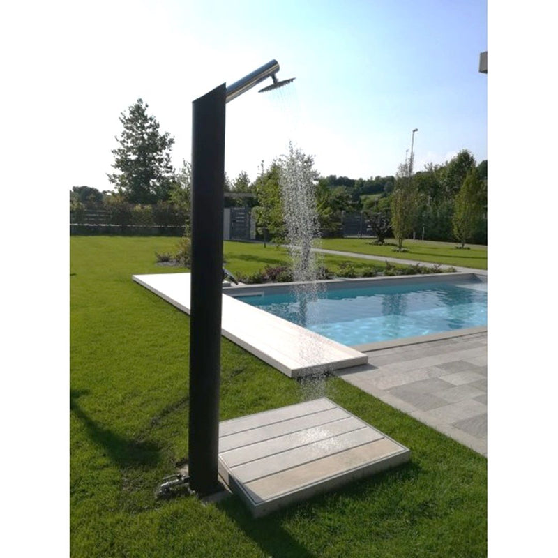 AMA Solardusche MINIMAL – 32 L Edelstahldusche in klassischem Runddesign