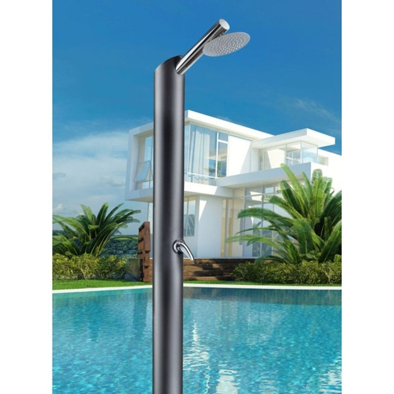 AMA Solardusche MINIMAL – 32 L Edelstahldusche in klassischem Runddesign