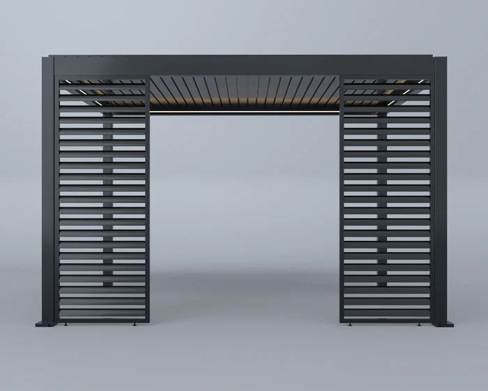 Oceanus Pergola Seitenelement – Schiebbare Lamellenwand aus Aluminium